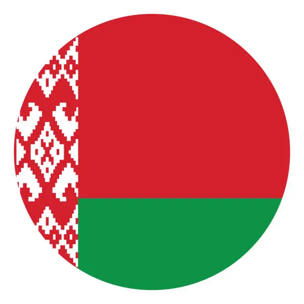 Vector illustration of Belarus flag. Flag icon. Standard color. Round flag. Computer illustration. Digital illustration. Vector illustration.