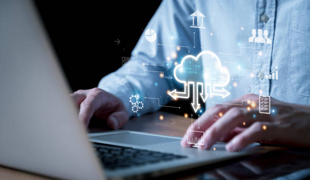 istock Business person migrate data and corporate information into cloud technology for data security and back up as disaster recovery site and prevent for cyber crime. Data inventory for enterprise. 1931327815