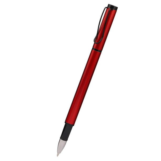 istock Ballpoint pen isolated on white background, elegant pen in red. With clipping path. isolated background. 1931384087