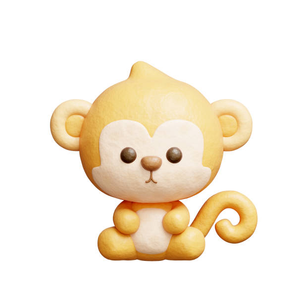 istock 3D cute monkey, Cartoon animal character, 3D rendering. 1931433171