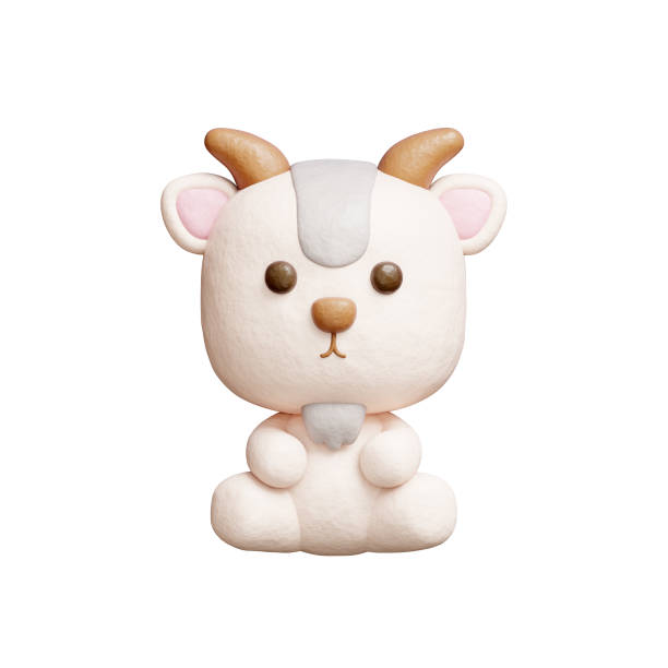 istock 3D cute goat, Cartoon animal character, 3D rendering. 1931433678