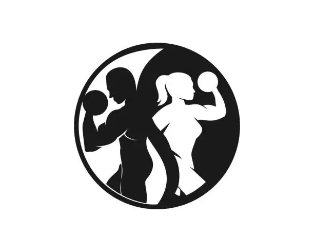 Vector illustration of balance gym logo