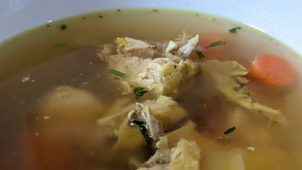 istock chicken soup with vegetable on white bowl ready to serve for lunch 1931598527