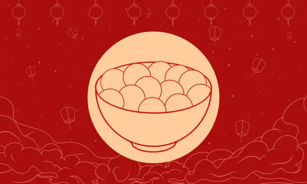 Vector illustration of Chinese New Year Lantern Festival red vector illustration