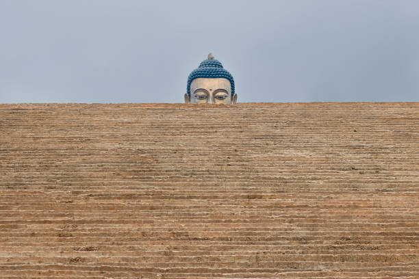 Sitting Buddha statue  at outdoor in Thailand