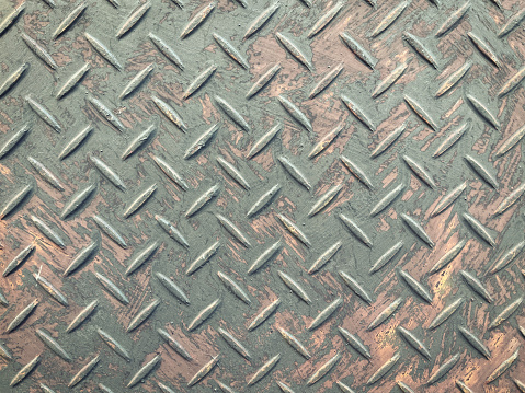 Close-up on diamond plate texture.