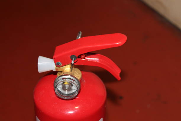 istock Manual powder fire extinguisher for extinguishing indoor fires 1931845655