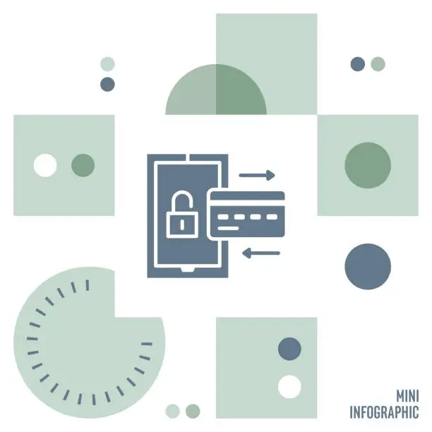 Vector illustration of Digital Security Mini Infographic Design
