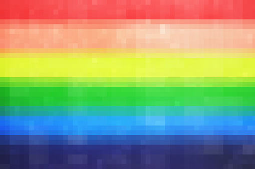 Pixelated abstract rainbow background