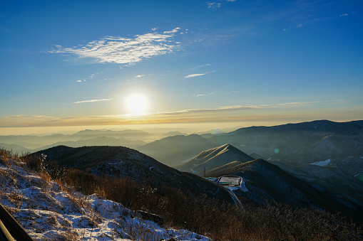 Sunrise on mountain range