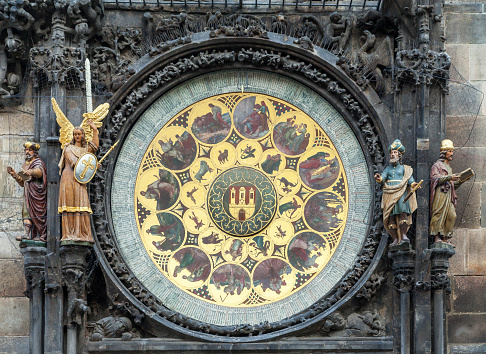Medieval astronomical clock in Prague, Czech Republic