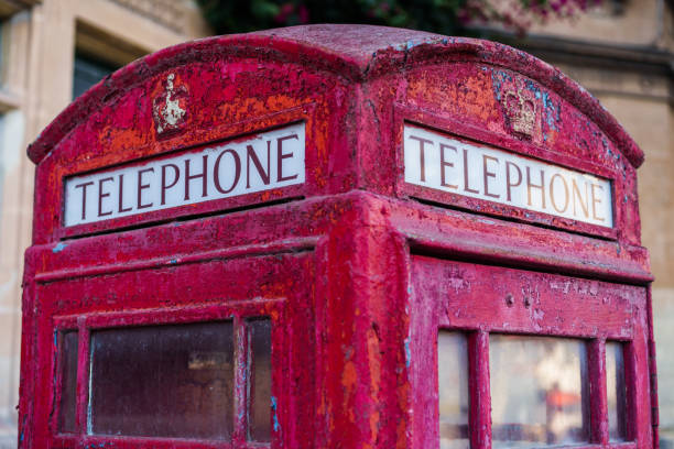 Color image of an old English telephone booth