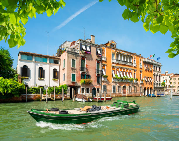 Boats in Venice on the Grand Canal, Italy