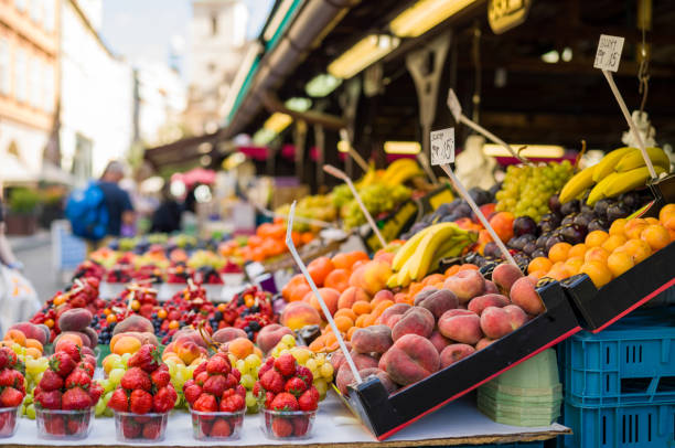 istock Market stall with fresh fruit 1932086437