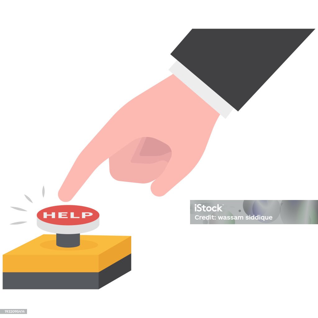 Cautious Button Push Button Call For Emergency Help Control Or Launch Rocket Start New ...