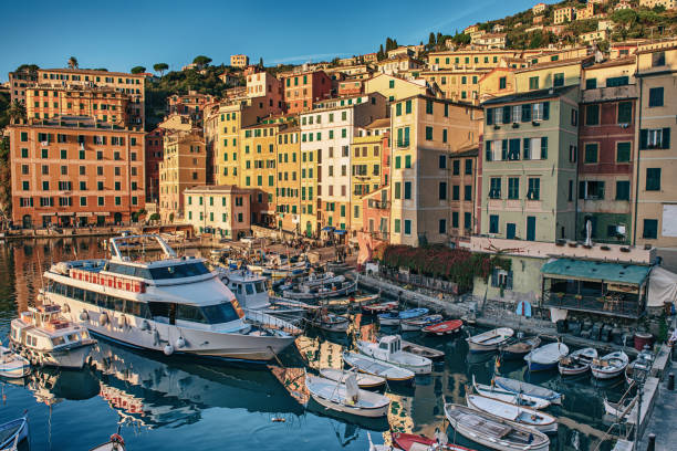 istock Sunset in Camogli town, Italy. 1932105791