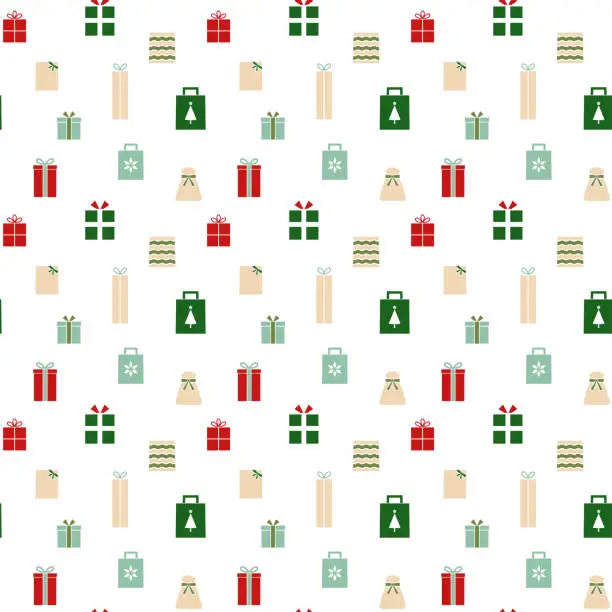 Vector illustration of Seamless pattern of christmas gifts illustration