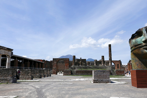 Ruins of Pompei, an ancient city buried by the 79 AD eruption of Mount Vesuvius. The ruins of Pompeii are part of the UNESCO World Heritage Sites