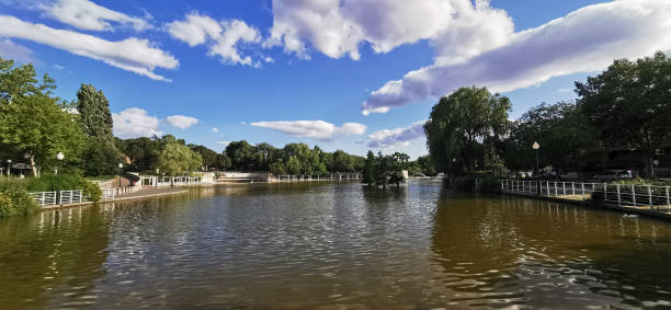 istock beautiful park with a large lake 1932136739