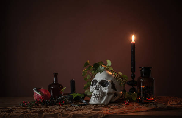 istock still life in vanitas style with a skull on a brown background 1932144417