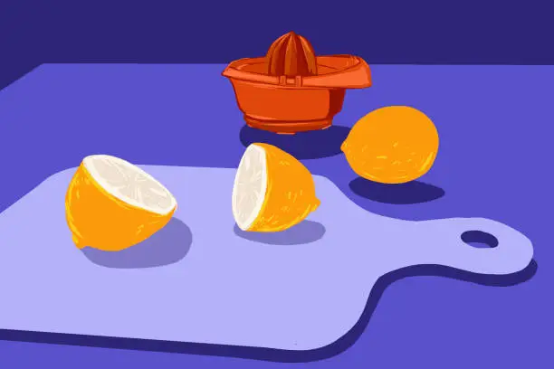 Vector illustration of Squeezed lemon