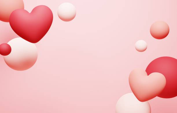 istock Background image of hearts and color balls 1932211425