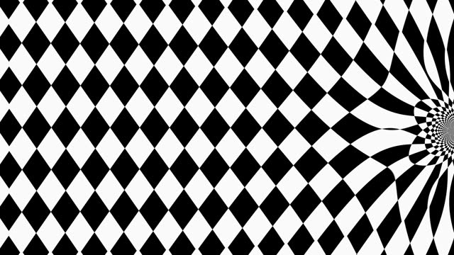 Harlequin Pattern Animation Distortion - Black and White