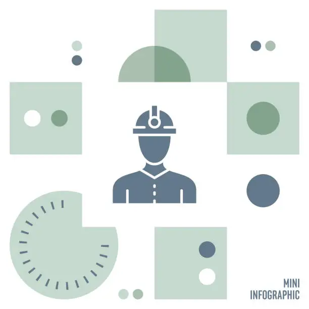Vector illustration of Miner Mini Infographic Design
