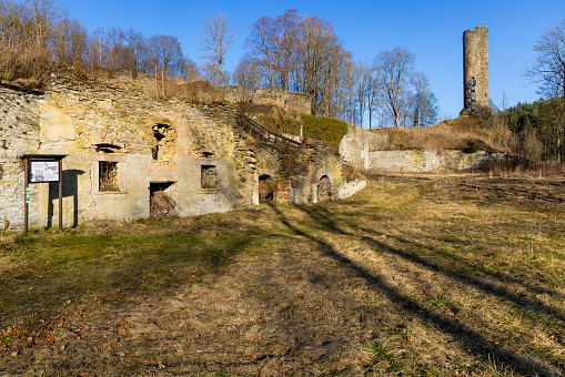 Lower and Upper Castles ruins, Podhradi near As, Western Bohemia, Czech Republic