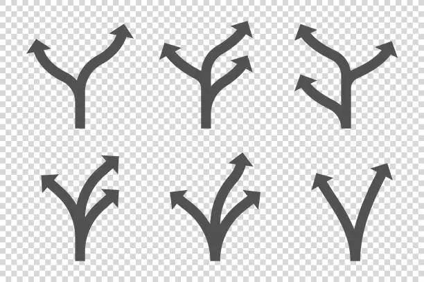 Vector illustration of Way direction arrow sign. Arrow icon set