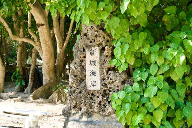 istock Stone signboard with the words Aragusuku Beach 1932316440