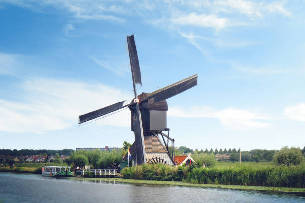 istock Windmills and canals at Kinderdijk, South Holland, Natherlands. 1932321202