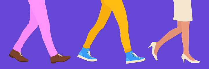 Walking legs vector illustration/banner