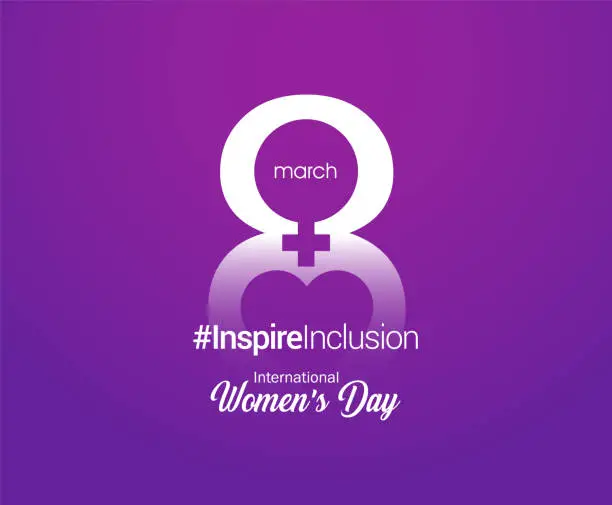 Vector illustration of inspire Inclusion. International women's day concept poster