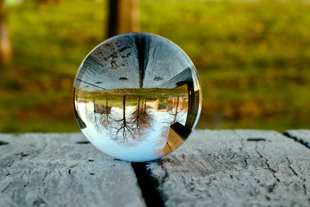 istock Close up of crystal ball on bench 1932479594