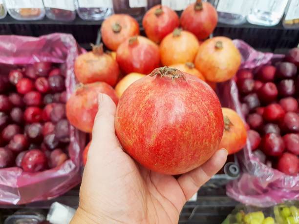 istock Female hand holding a Pomegranate (Punica granatum), 1932486058