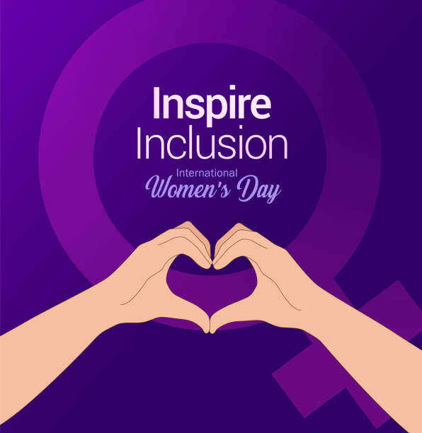 inspire inclusion. international women's day concept poster - women's day stock illustrations