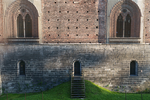 Milan, Italy - October 28, 2023: Milan, Lombardy, Italy: the medieval castle known as Castello Sforzesco