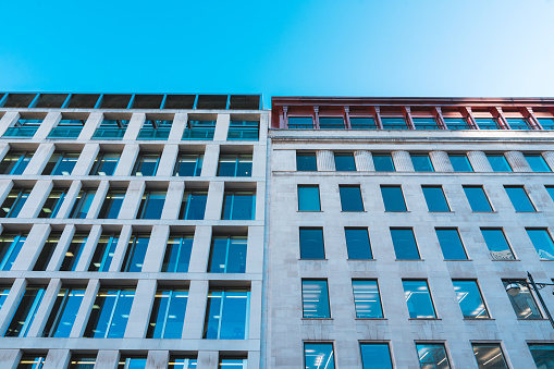 Glass facade of Town Hall, The Hague, The Netherlands