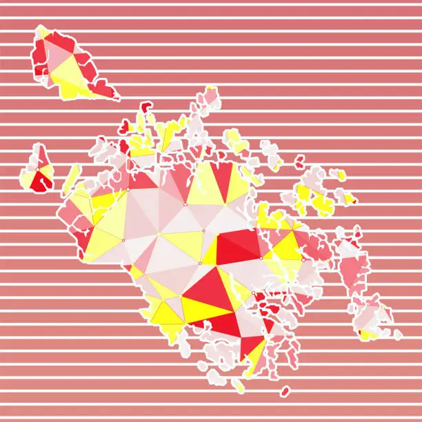 Vector illustration of Cat Ba Island vector illustration. Cat Ba Island design on gradient stripes background. Technology, internet, network, telecommunication concept. Creative vector illustration.