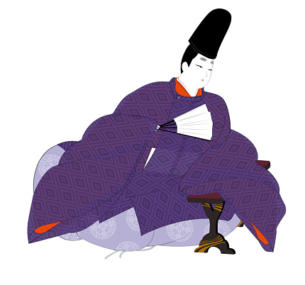 Classical costume of Japanese aristocrats. A man wearing normal summer clothes, ``Noushi.'' Heian period image illustration