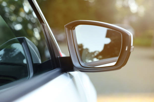 istock Side view mirror of modern car on blurred background, closeup 1932518777