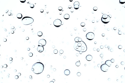 Three dinesional mineral water bubbles on white background
