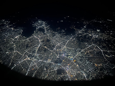View over Manila, Philippines, during night