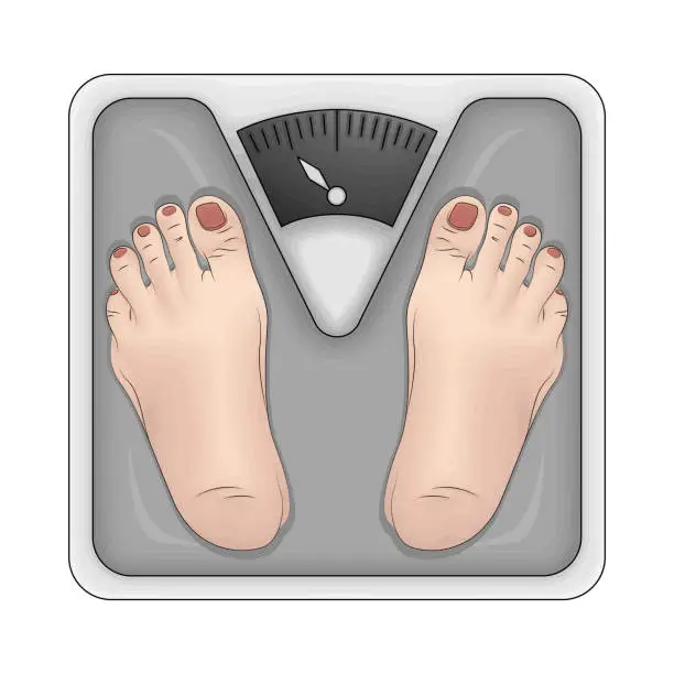 Vector illustration of Body weight scale