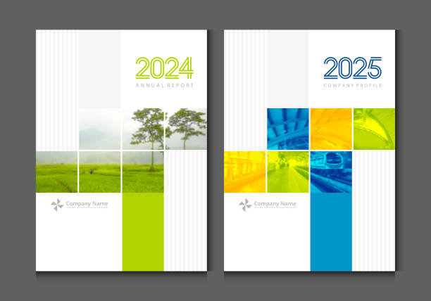 cover design annual report business catalog company profile brochure magazine flyer booklet poster banner. a4 template design element cover vector. - projekt plan stock illustrations