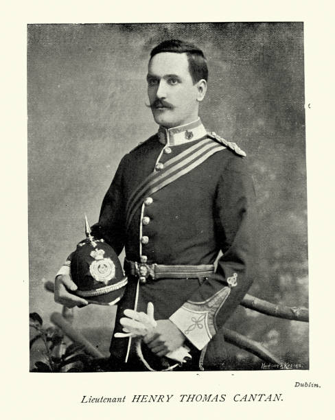 istock Victorian British army officer, Lieutenant Henry Thomas Canton, 2nd Duke of Cornwall's Light Infantry, 1890s Military uniforms 1932655305