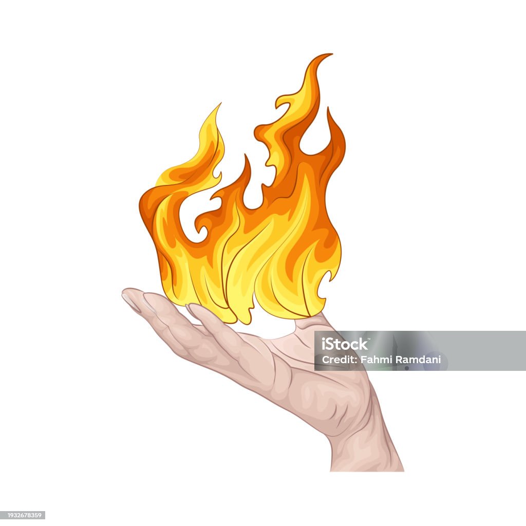 Fire Hand Stock Image Fire Hand Stock Illustration - Download Image Now - Bonfire, Bright ...