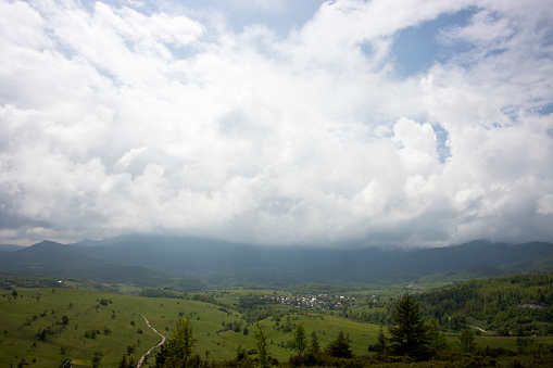 Clouds over the mountains Treskavica i Bjelasnica in Bosnia and Herzegovina