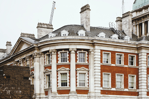 Old Admiralty Building, Horse Guards Road, Central London, UK – December 26th, 2023 : Old Admiralty Building in the capital city  England, The United Kingdom at daytime. No people.